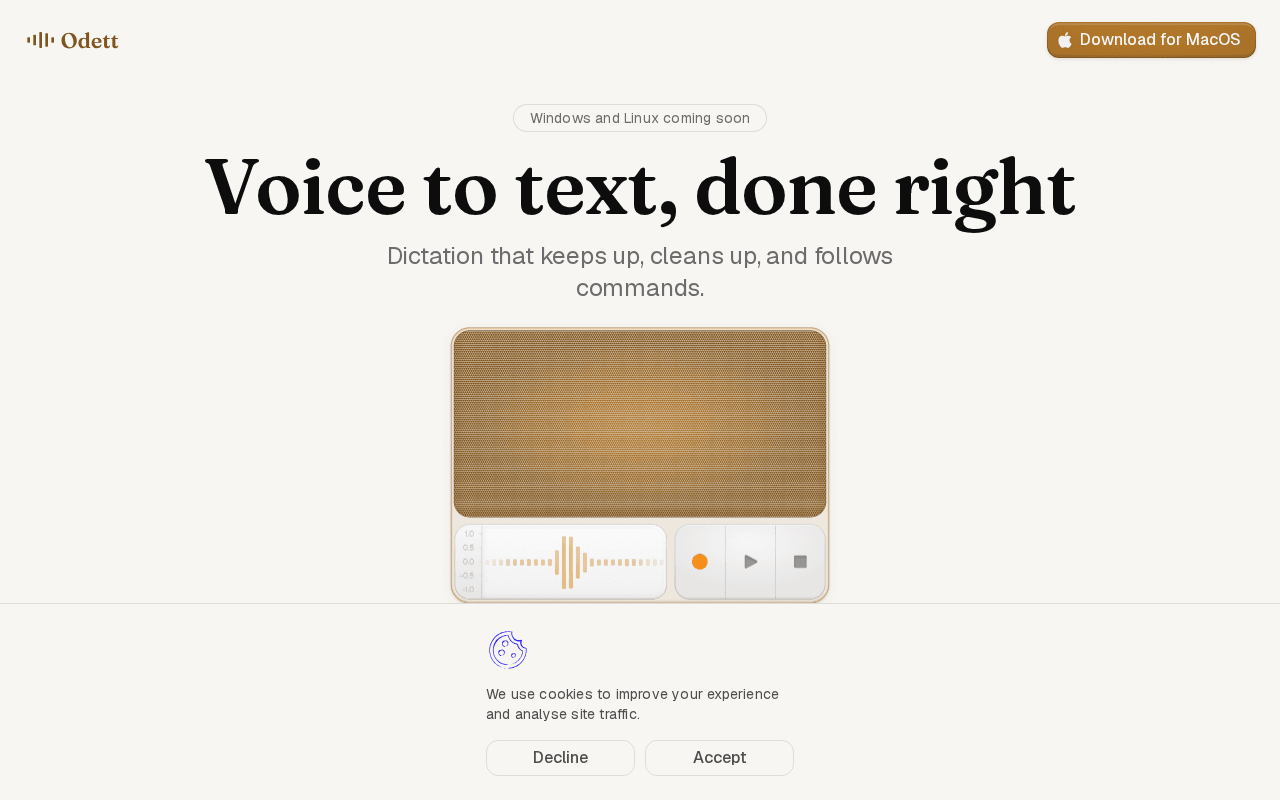 Screenshot of odett.ai