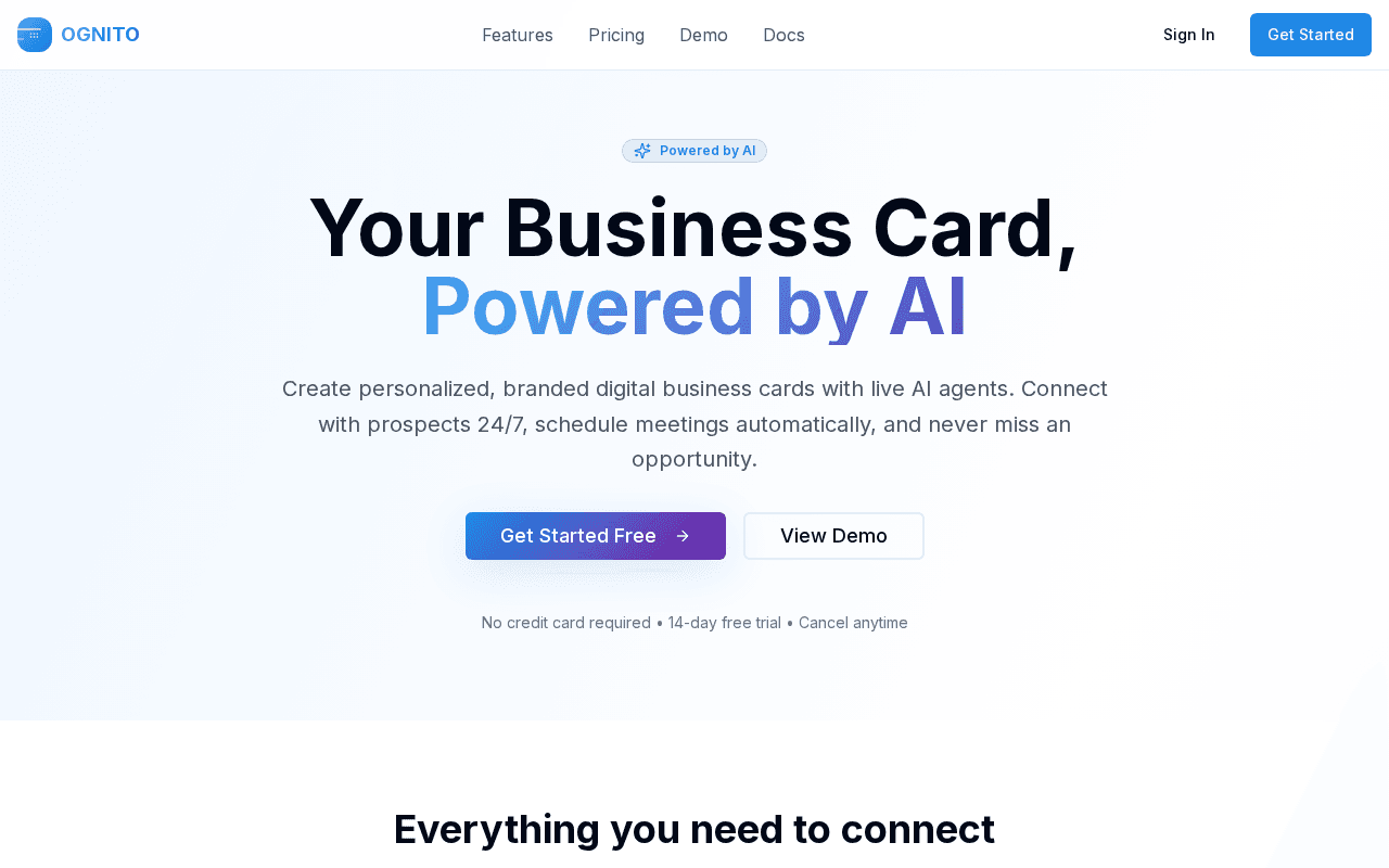 Screenshot of ognito.ai