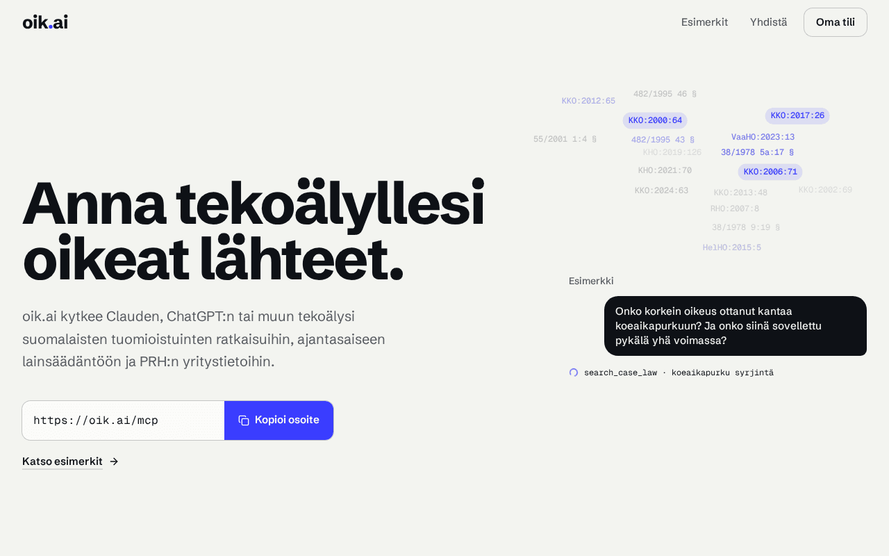 Screenshot of oik.ai
