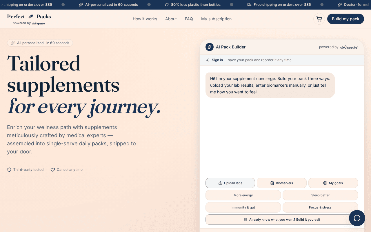Screenshot of okcapsule.ai