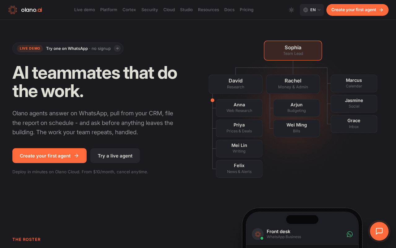 Screenshot of olano.ai