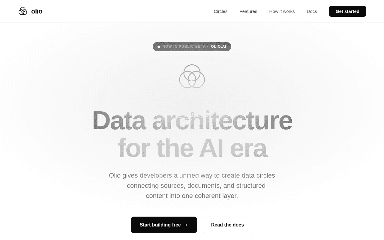 Screenshot of olio.ai