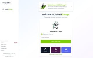 Screenshot of omega123.ai