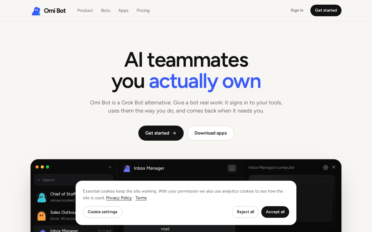 Screenshot of omibot.ai