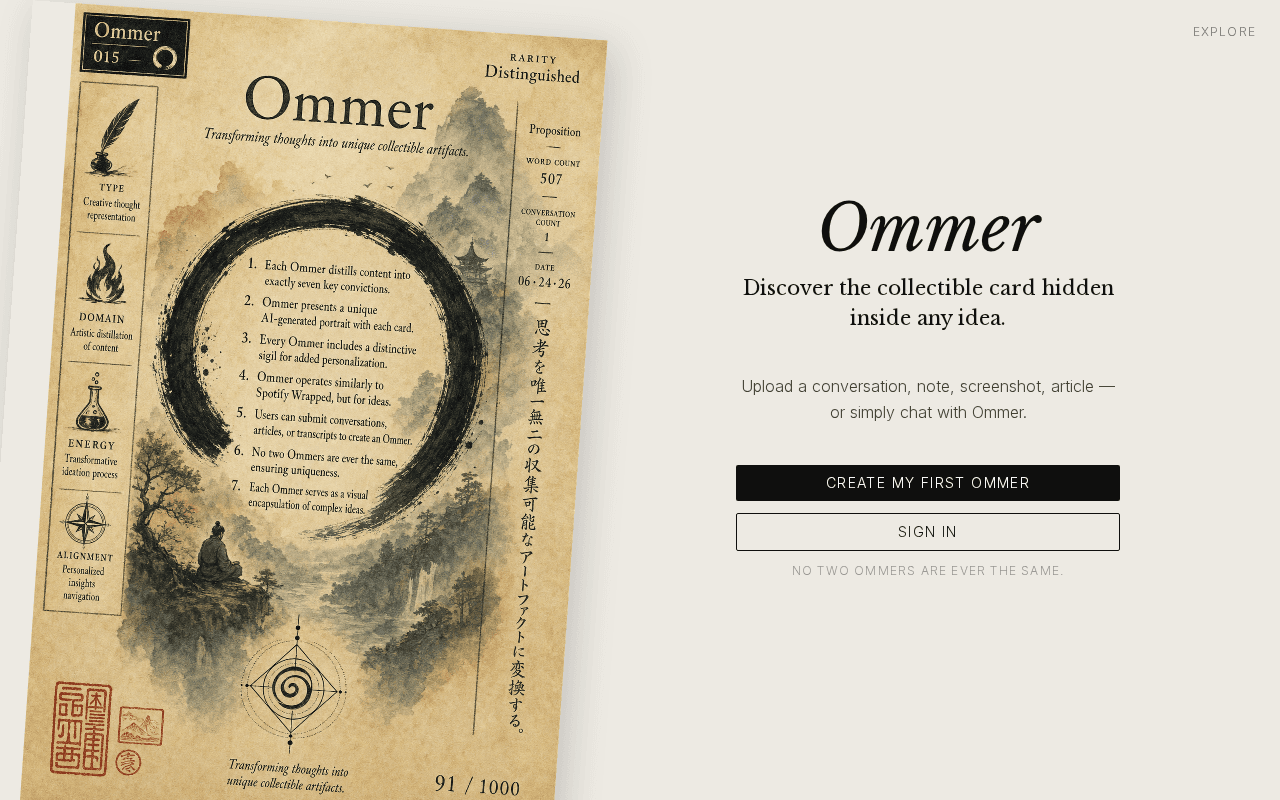 Screenshot of ommer.ai