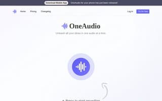 Screenshot of oneaudio.ai