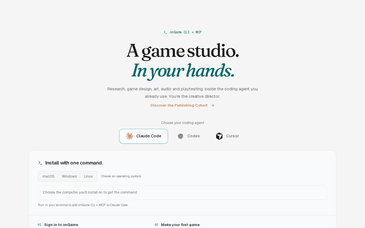 Screenshot of ongame.ai