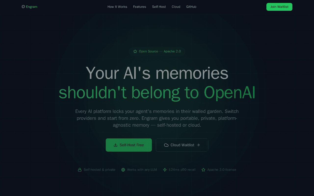 Screenshot of openengram.ai