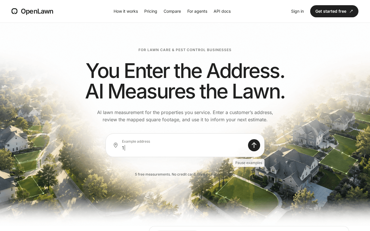 Screenshot of openlawn.ai