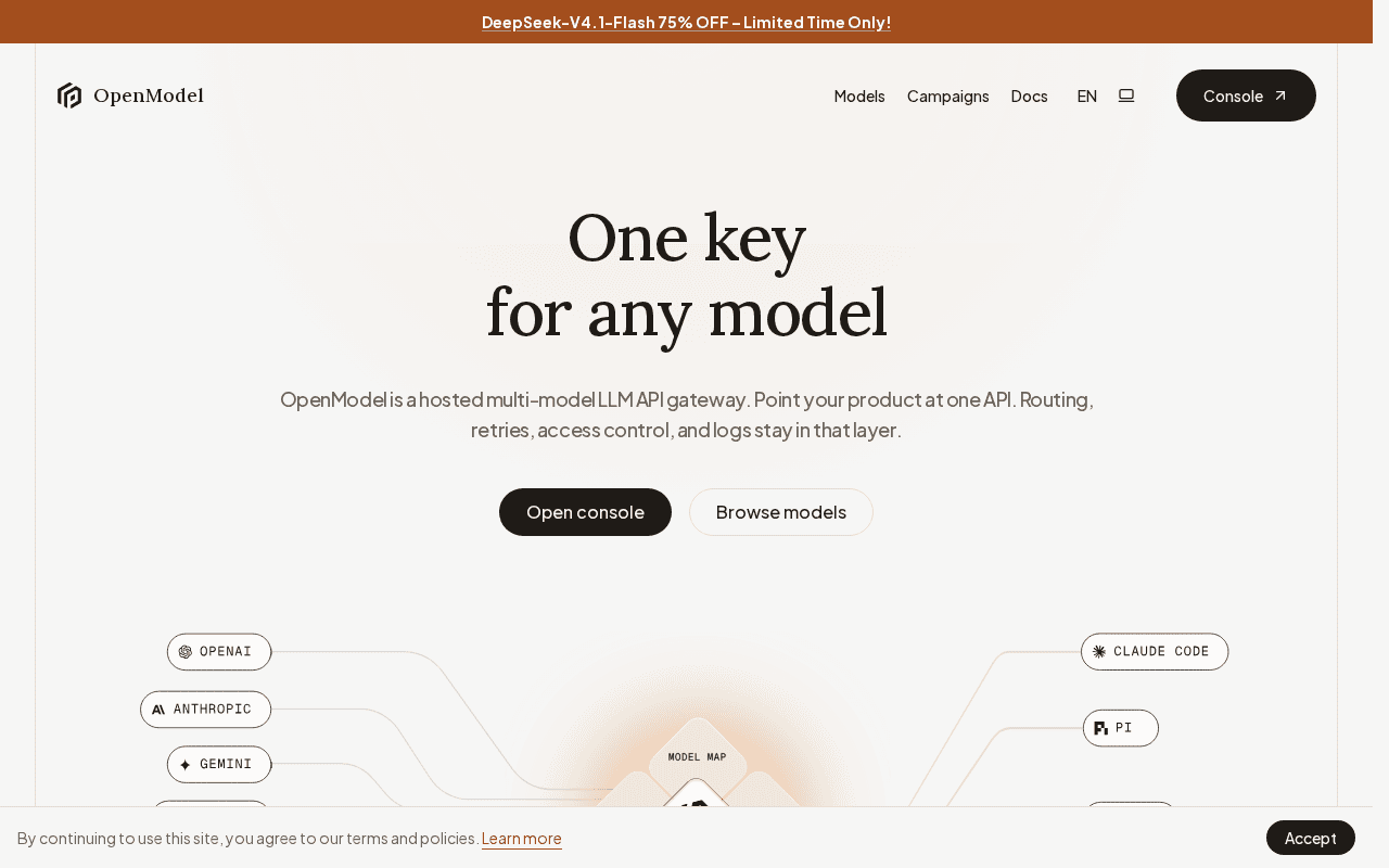 Screenshot of openmodel.ai