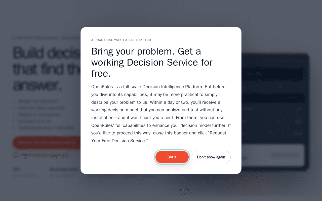 Screenshot of openrules.ai