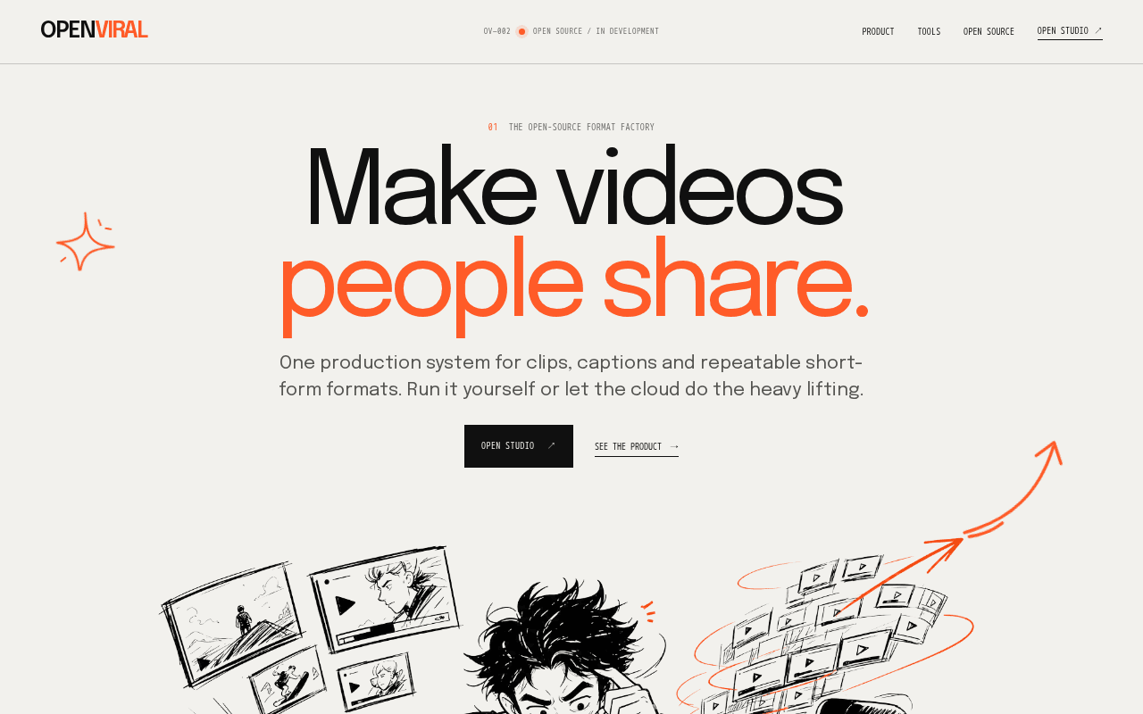 Screenshot of openviral.ai