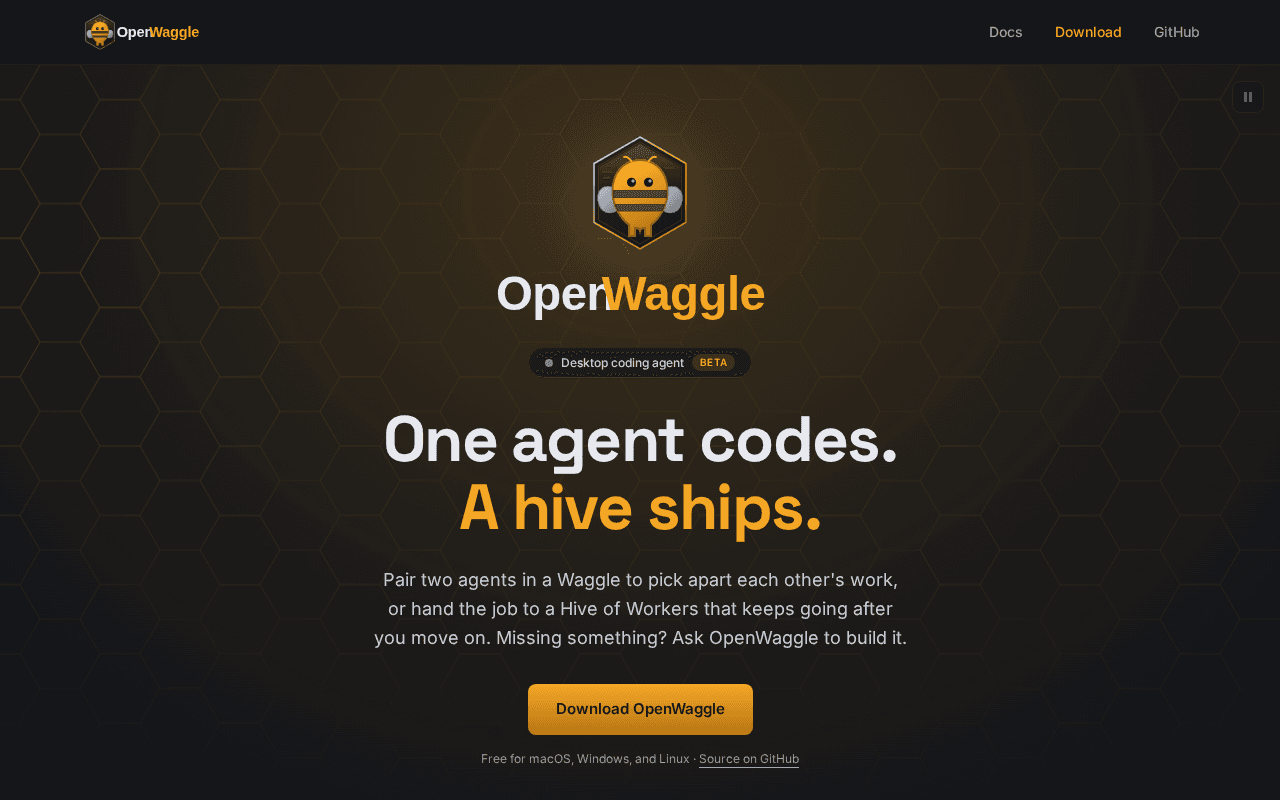 Screenshot of openwaggle.ai