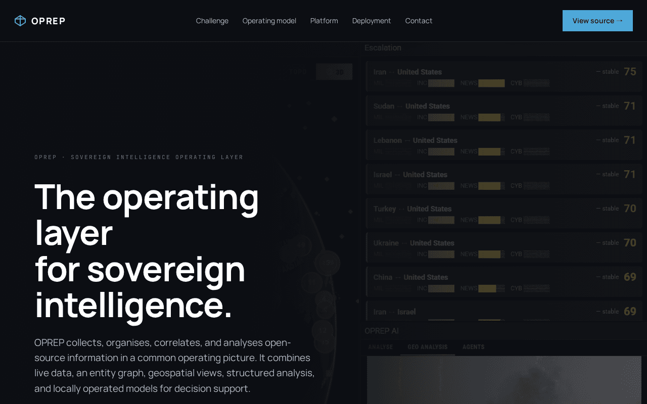 Screenshot of oprep.ai