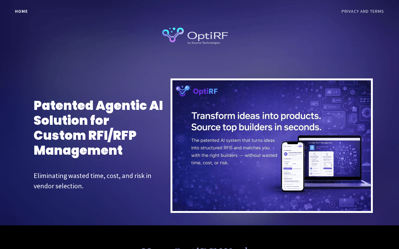 Screenshot of optirf.ai