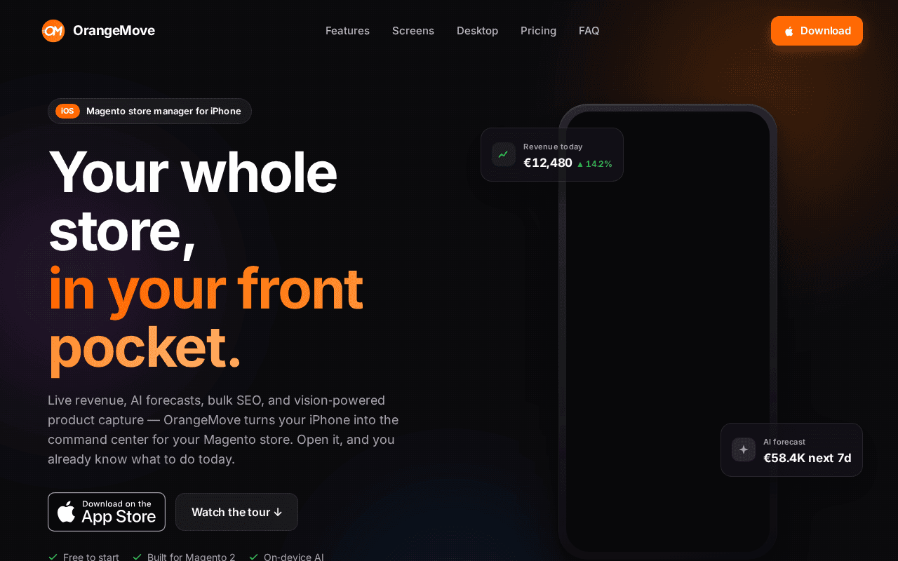Screenshot of orangemove.ai
