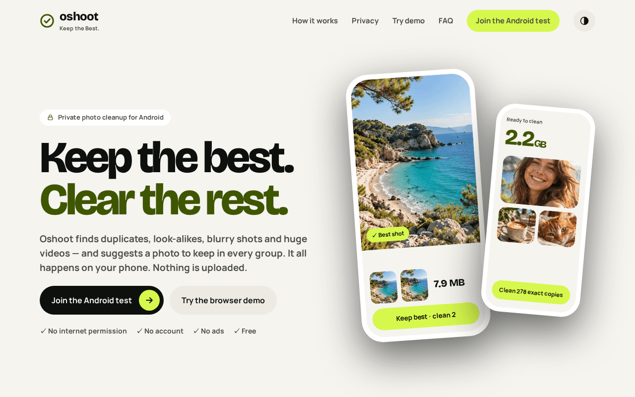 Screenshot of oshoot.ai