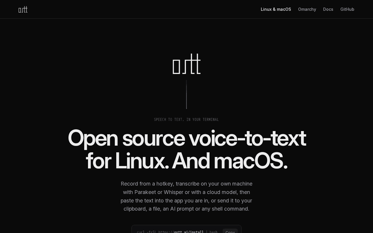 Screenshot of ostt.ai