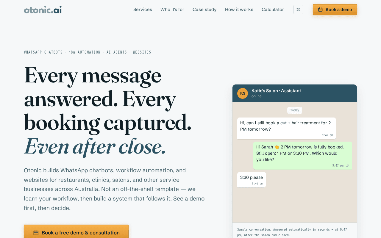 Screenshot of otonic.ai