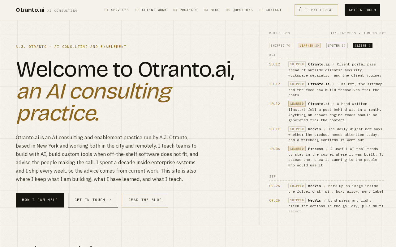 Screenshot of otranto.ai