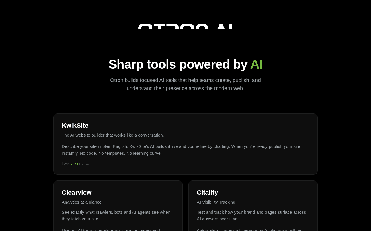 Screenshot of otron.ai
