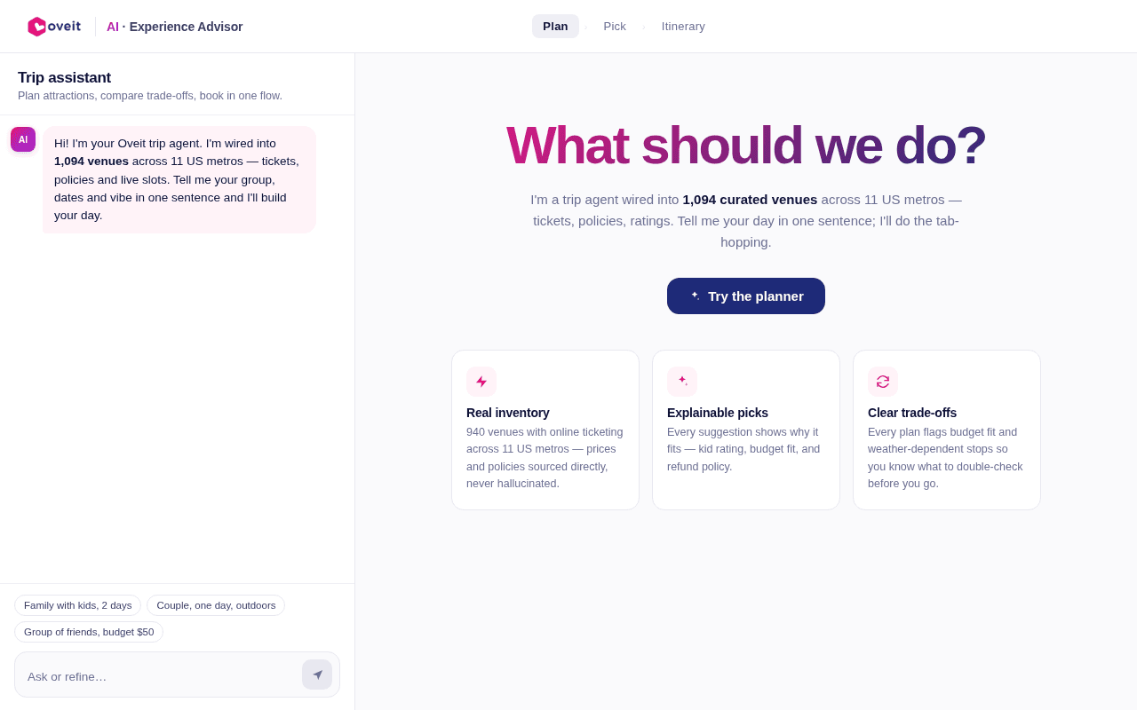 Screenshot of oveit.ai