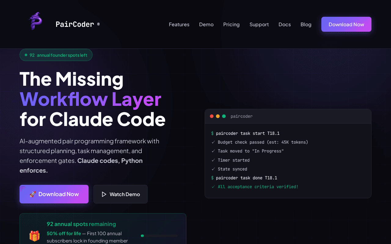 Screenshot of paircoder.ai