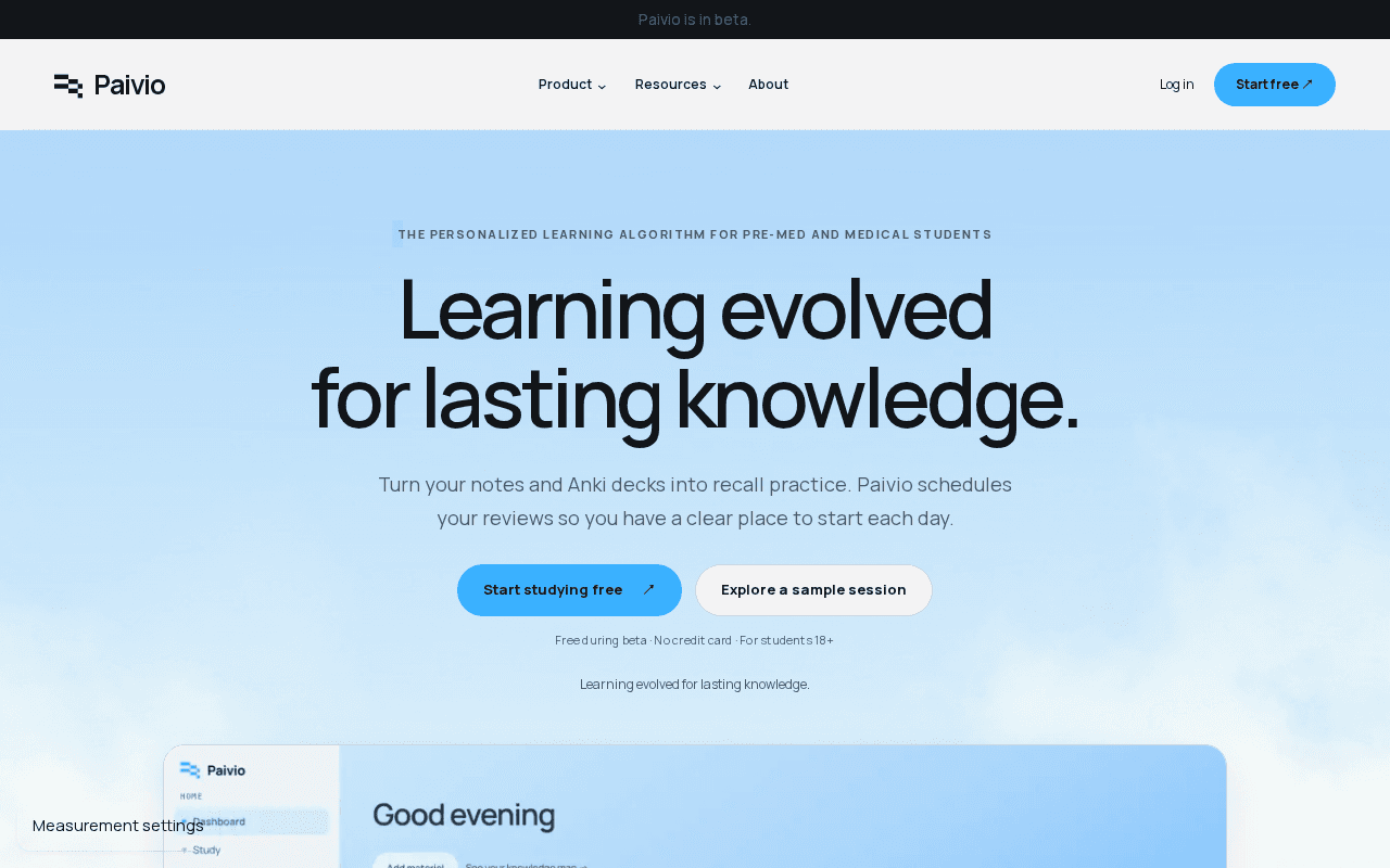 Screenshot of paivio.ai