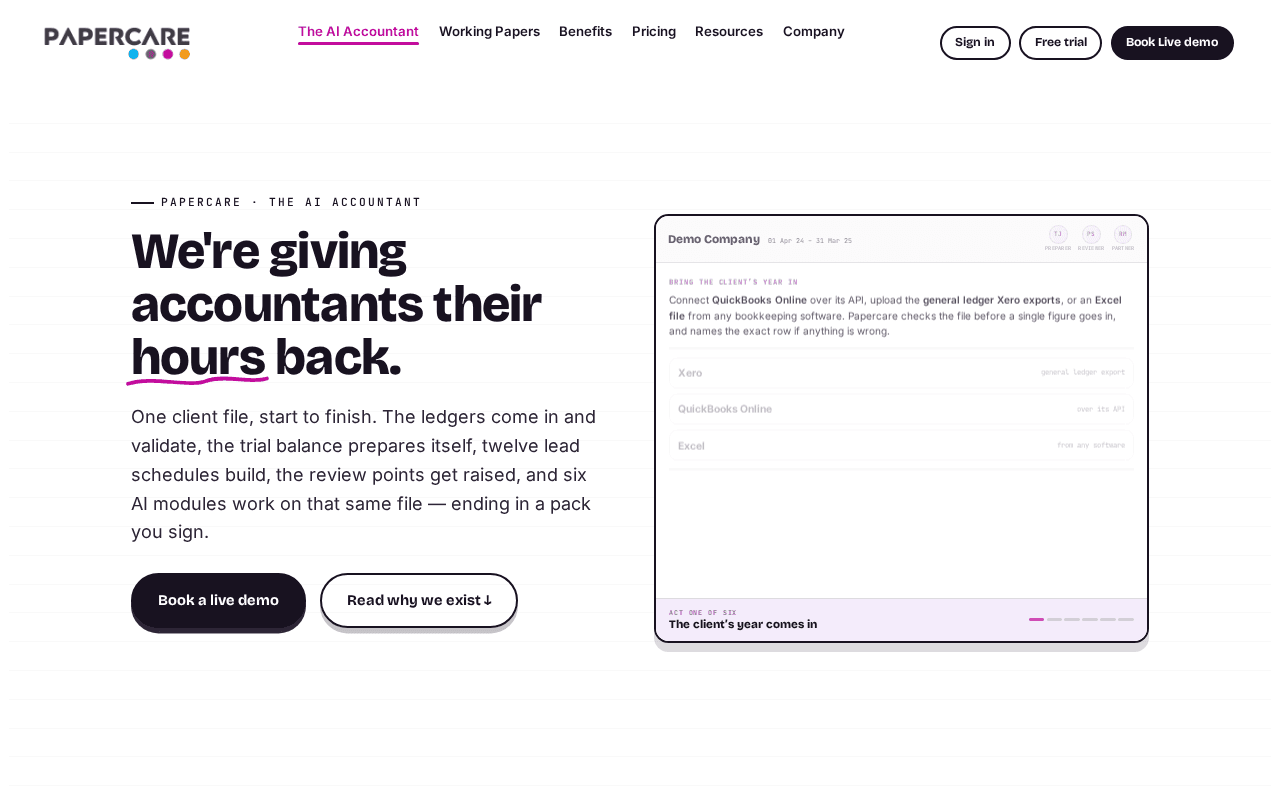 Screenshot of papercare.ai