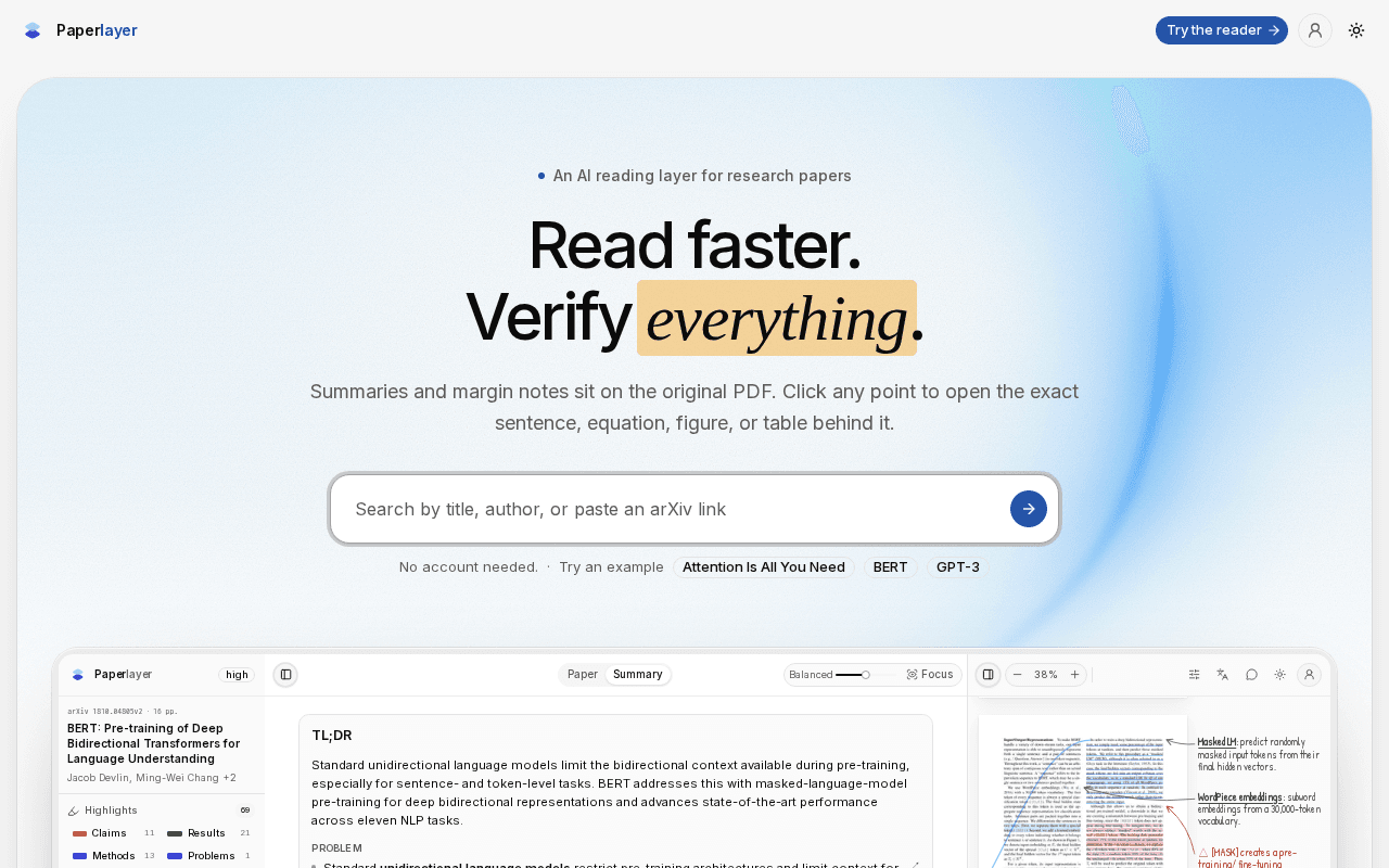 Screenshot of paperlayer.ai
