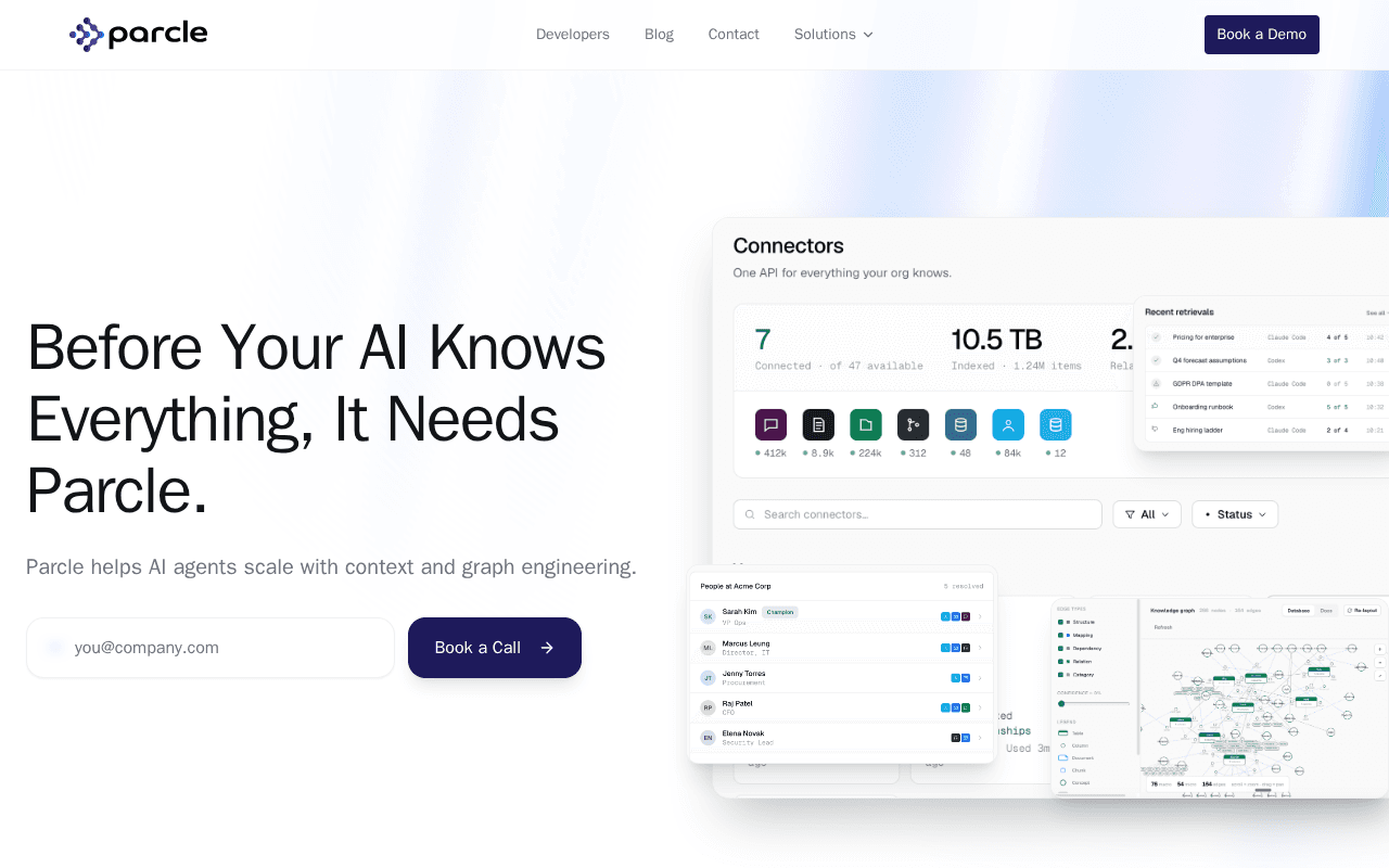 Screenshot of parcle.ai