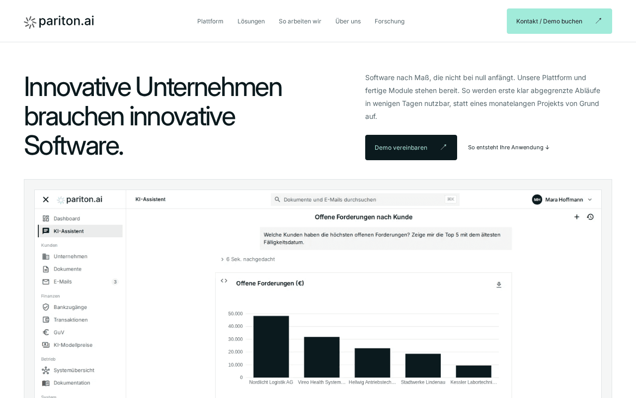 Screenshot of pariton.ai