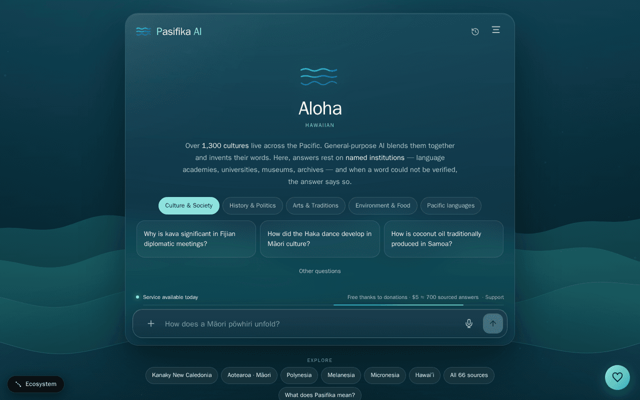 Screenshot of pasifika.ai