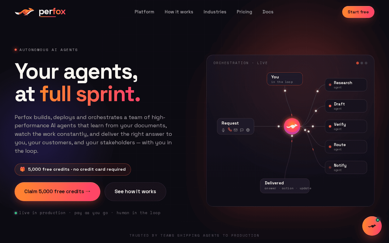 Screenshot of perfox.ai