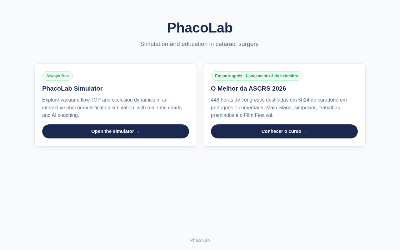 Screenshot of phacolab.ai
