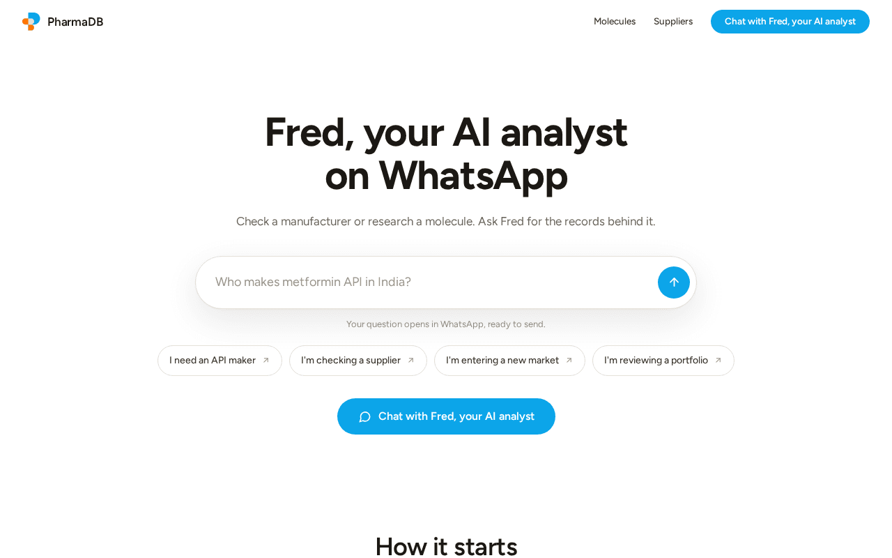 Screenshot of pharmadb.ai
