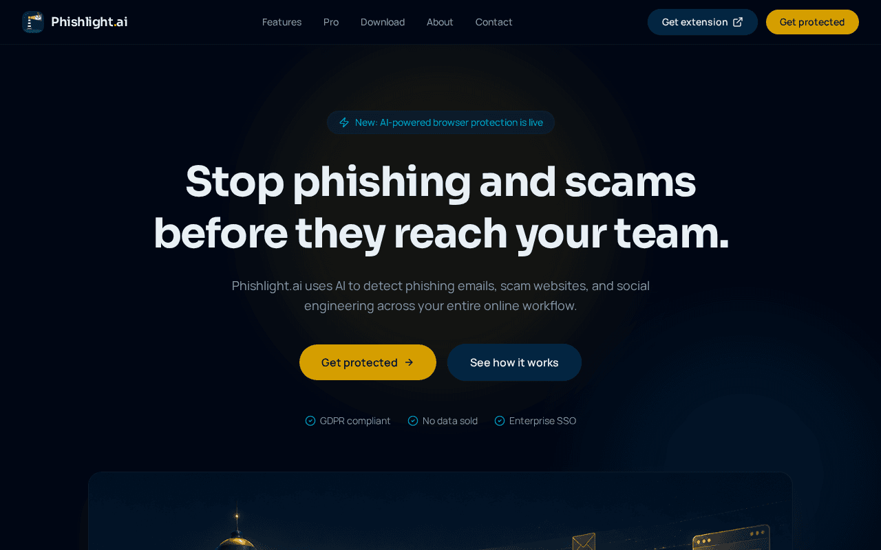 Screenshot of phishlight.ai