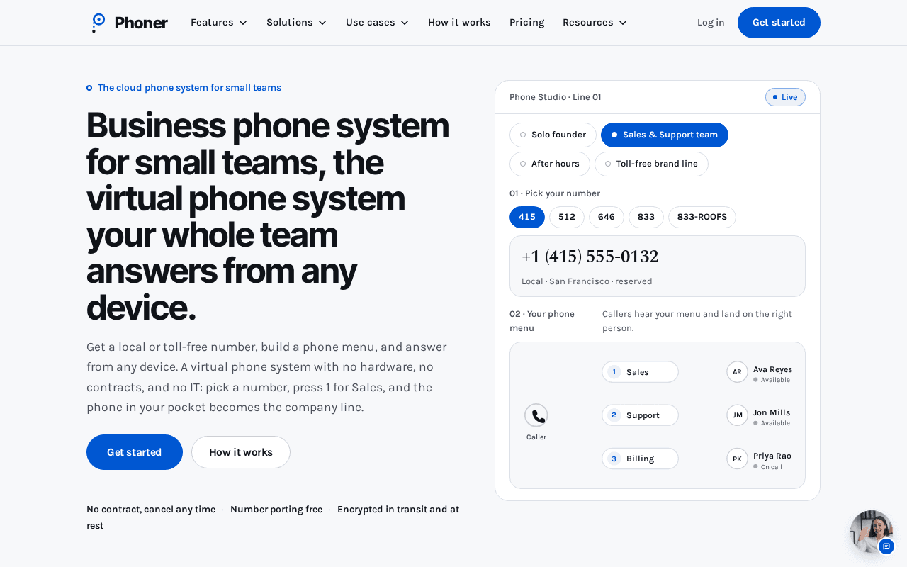 Screenshot of phoner.ai
