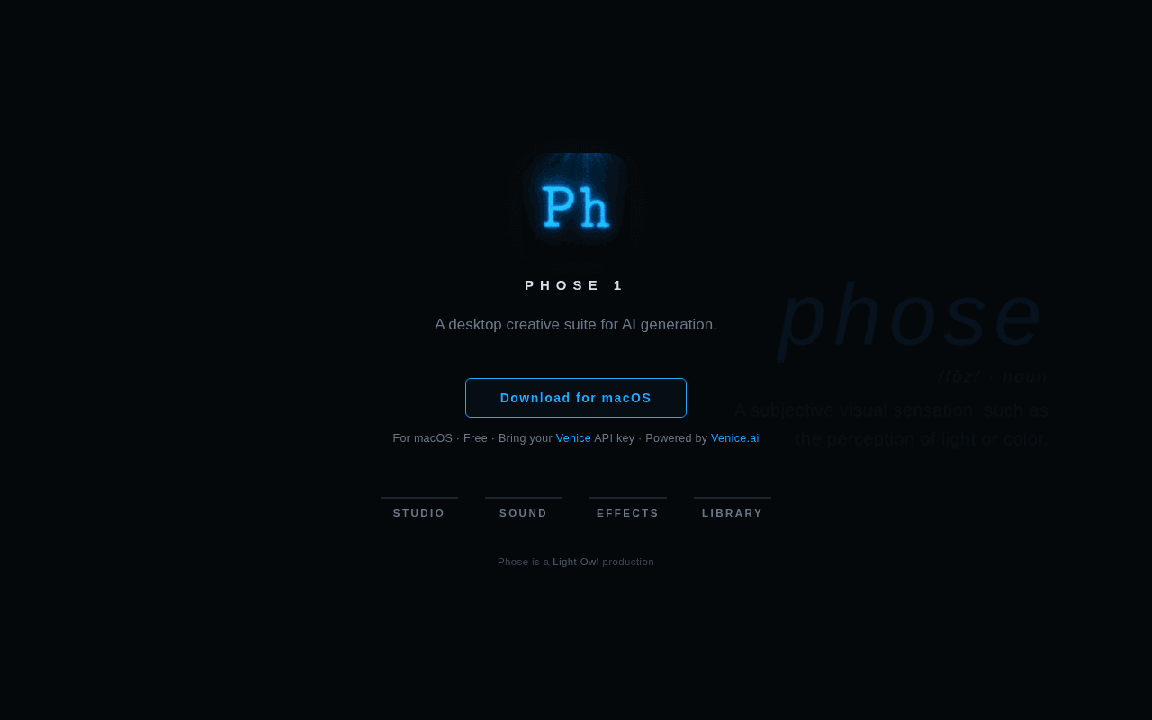 Screenshot of phose.ai