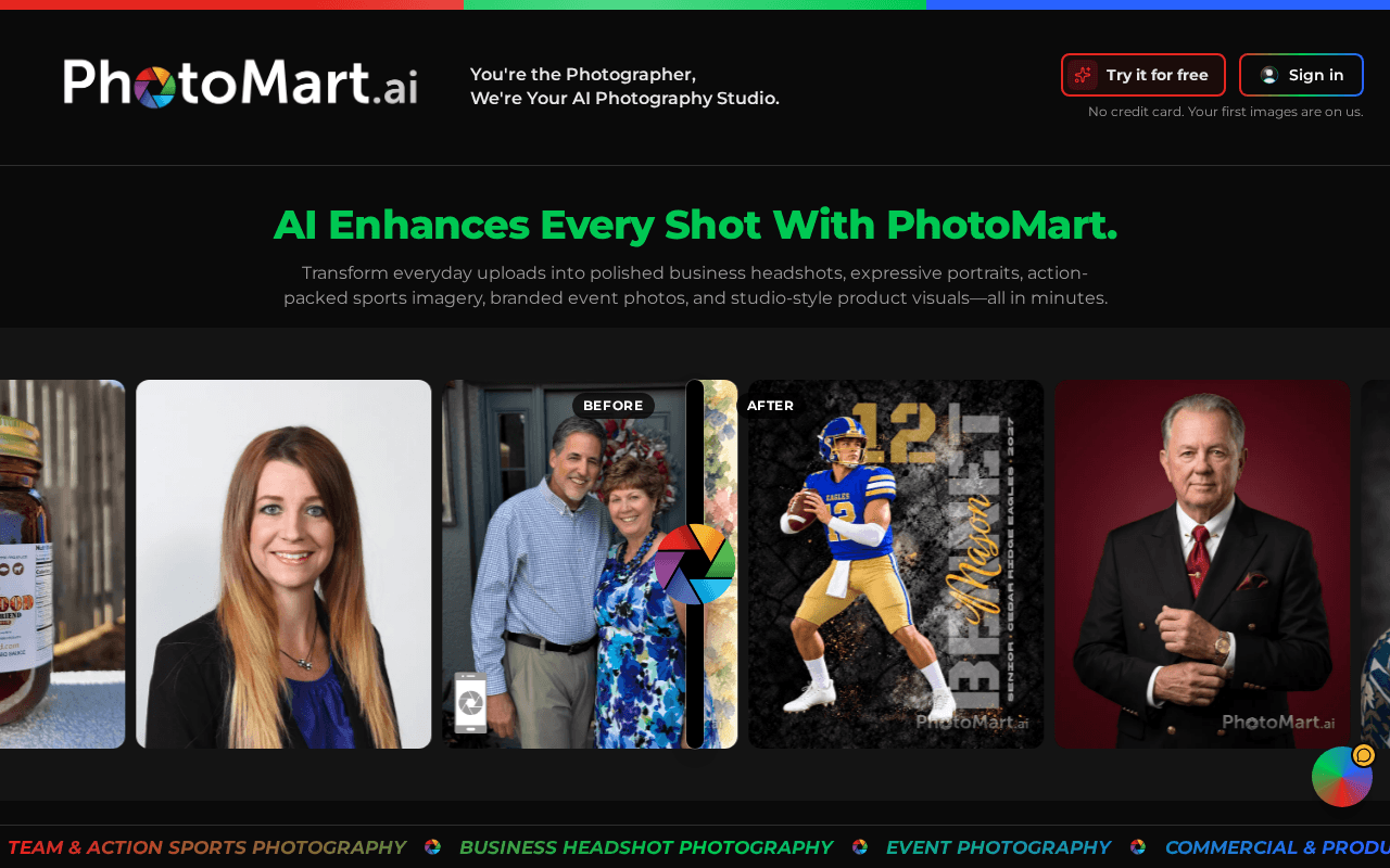 Screenshot of photomart.ai