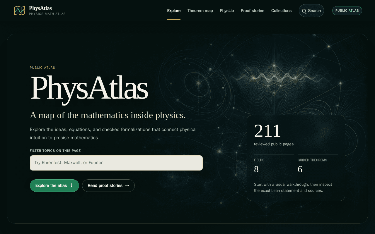 Screenshot of physatlas.ai