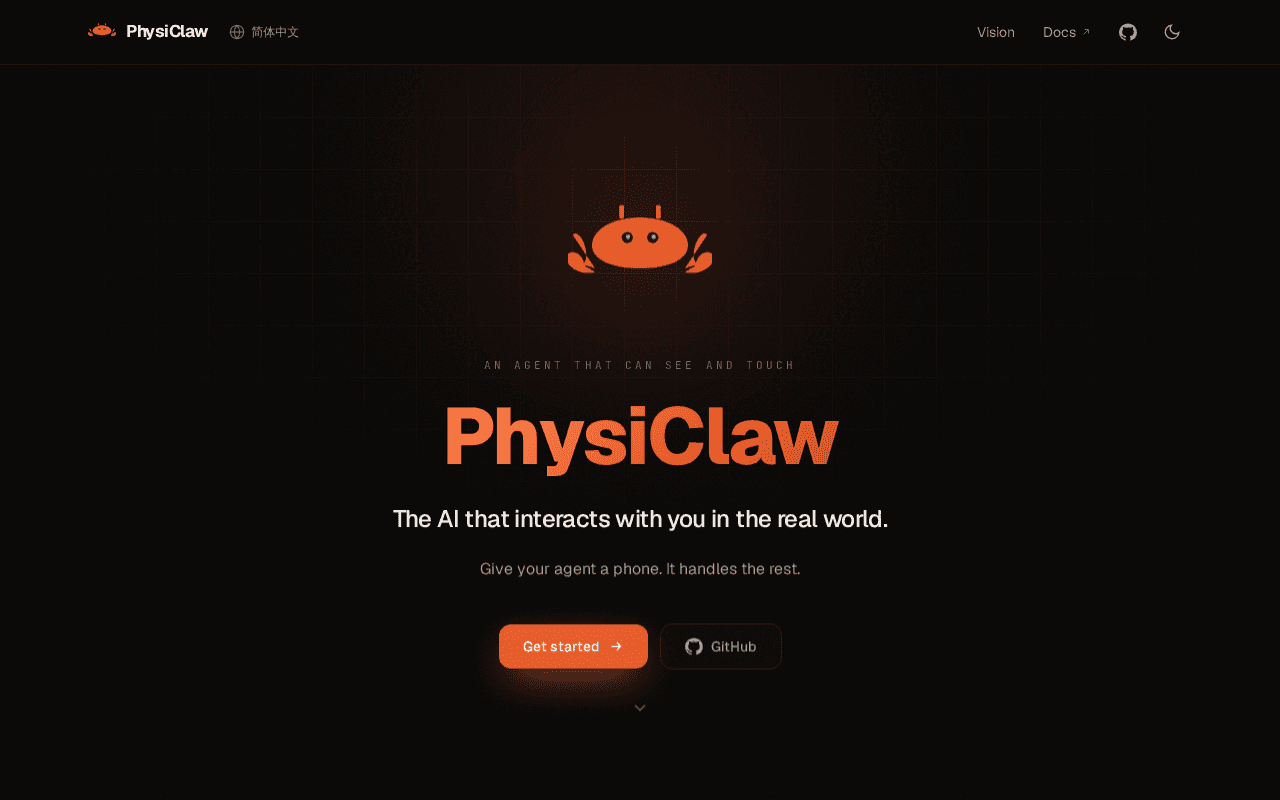 Screenshot of physiclaw.ai
