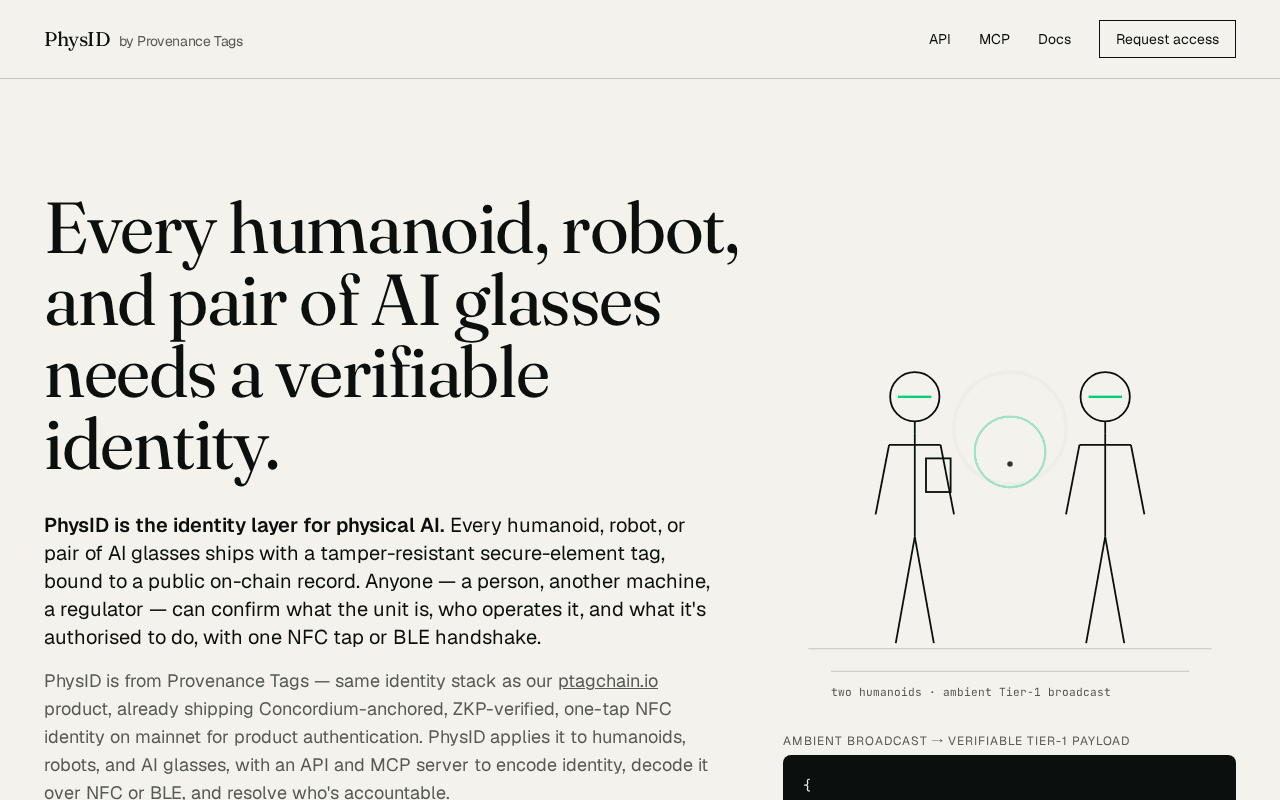 Screenshot of physid.ai