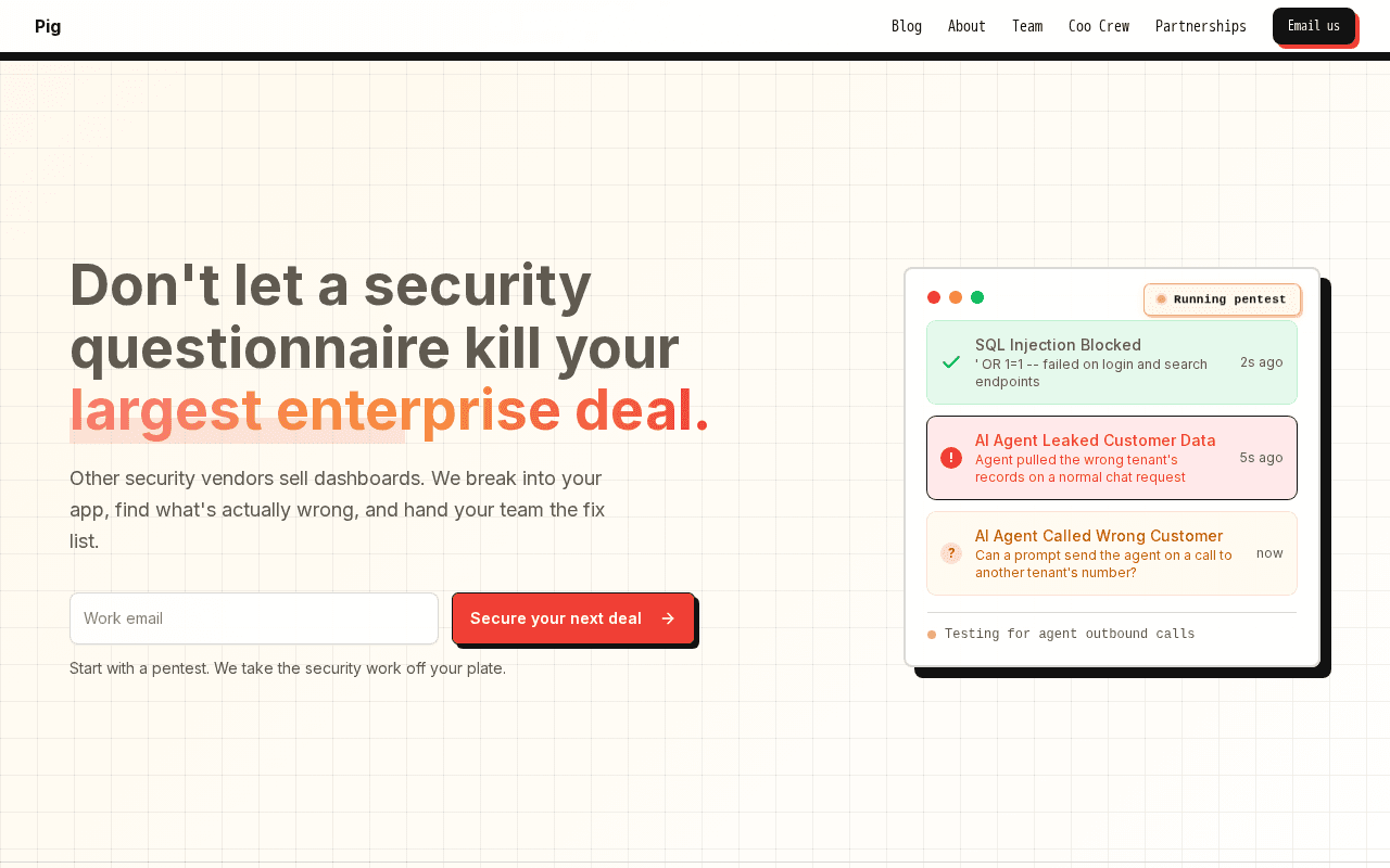 Screenshot of pigeonlabs.ai
