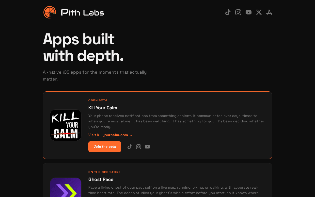 Screenshot of pithlabs.ai