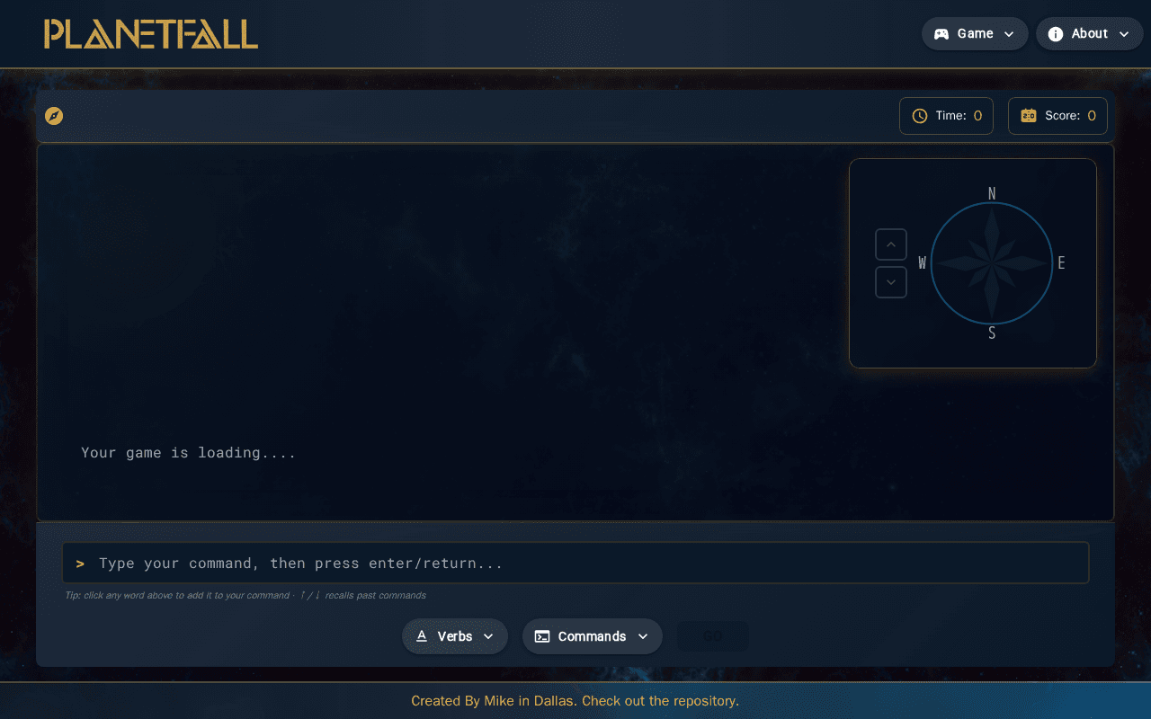 Screenshot of planetfall.ai