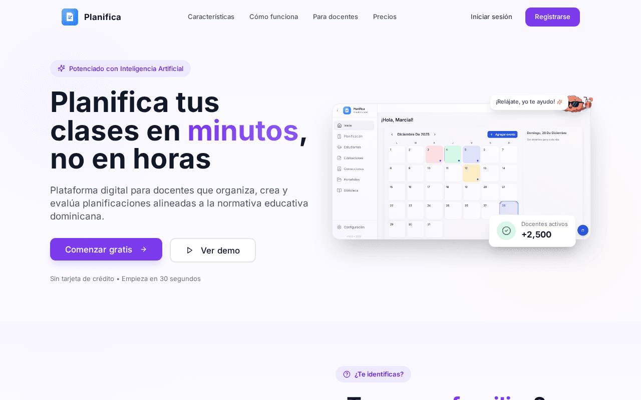 Screenshot of planifica.ai
