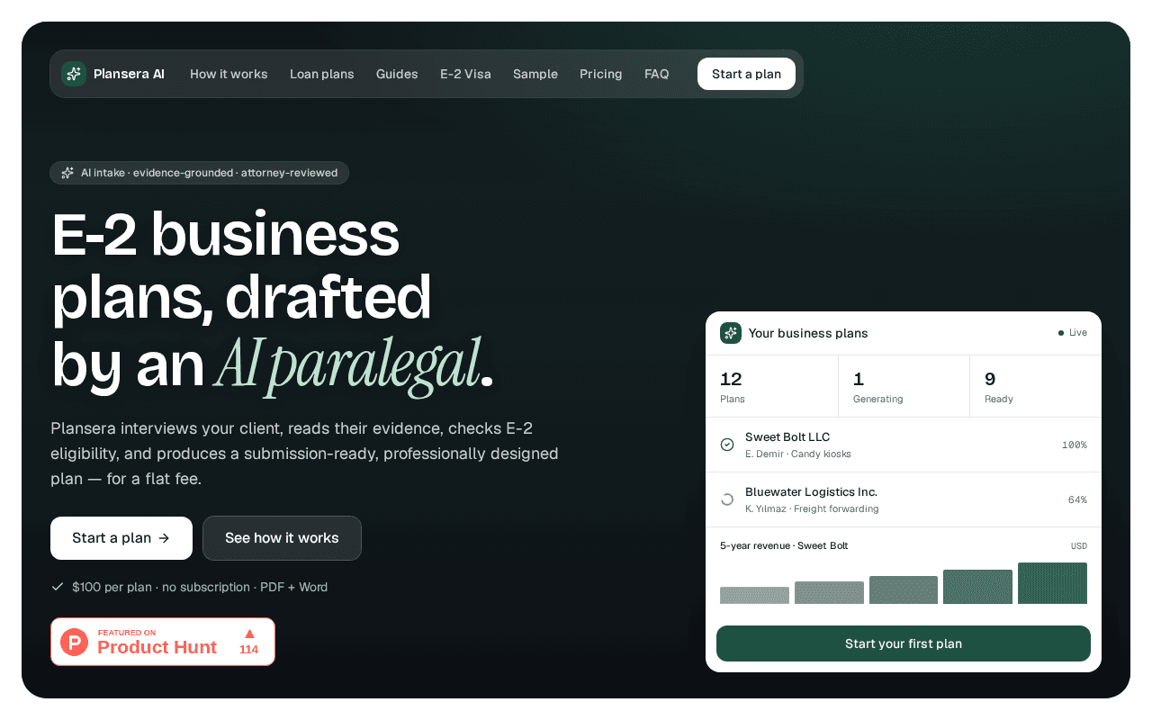 Screenshot of plansera.ai