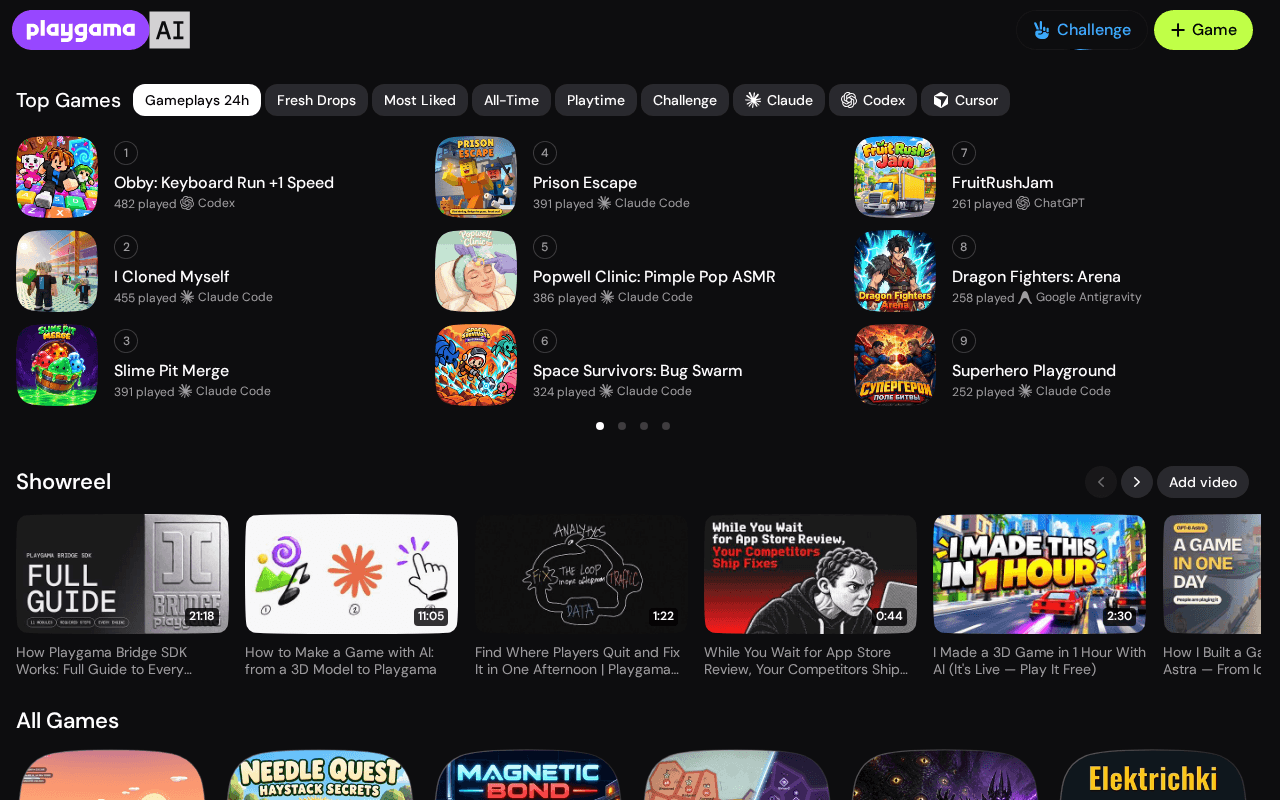 Screenshot of playgama.ai