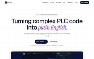 Screenshot of plcs.ai